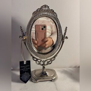 Antique style Cast metal silver Vanity adjustable 10” India